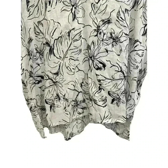 Joie Linen White and Black Button Up  Blouse Size 2X, New With Tags - Picture 7 of 7